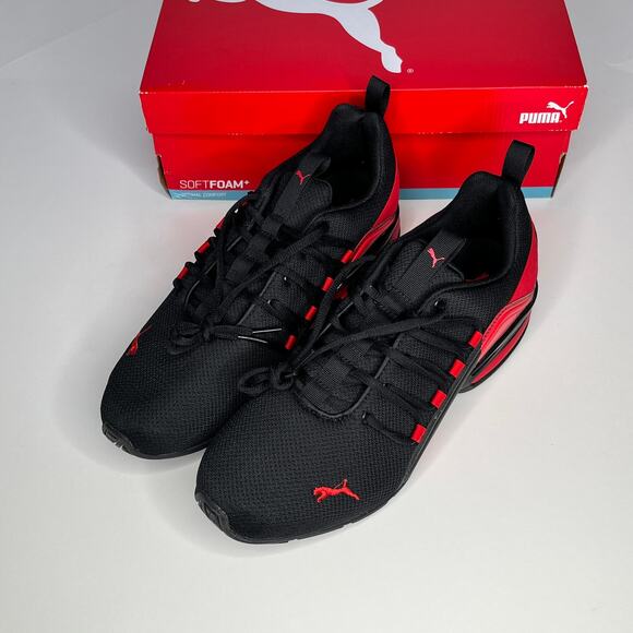 Puma Axelion Black Red Athletic Running Shoe New 11.5 main image 5